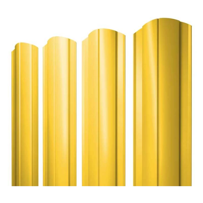 Штакетник Круглый фигурный Grand Line 0,45 Полиэстер RAL 1018 Цинково-Желтый